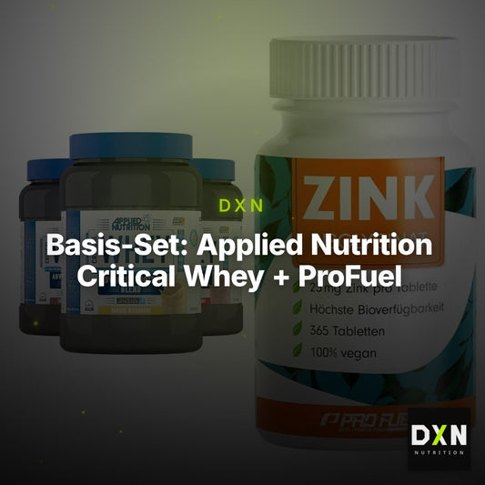 Basis-Set: Applied Nutrition Critical Whey + ProFuel Zink Bisclycinat – Clean Showcase Plus