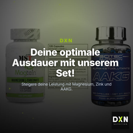 Ausdauer-Set: MST Magnesium + GN Zinc Citrate + Scitec AAKG – Clean Showcase Plus