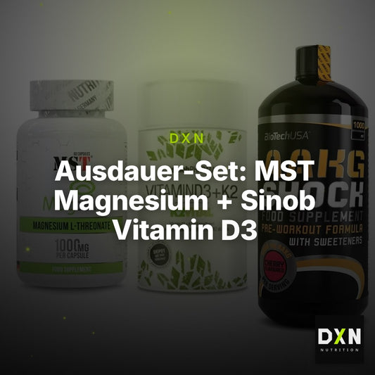 Ausdauer-Set: MST Magnesium + Sinob Vitamin D3 + BioTech AAKG – Clean Showcase Plus