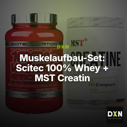 Muskelaufbau-Set: Scitec 100% Whey + MST Creatin Pro CREAPURE – Clean Showcase Plus
