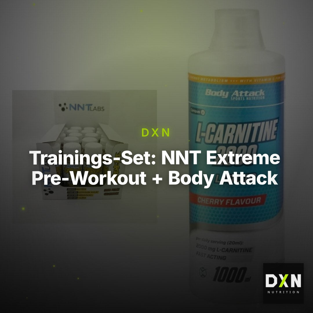 Trainings-Set: NNT Extreme Pre-Workout + Body Attack L-Carnitine – Clean Showcase Plus