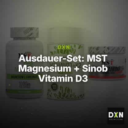 Ausdauer-Set: MST Magnesium + Sinob Vitamin D3 + MST Glutamine – Clean Showcase Plus