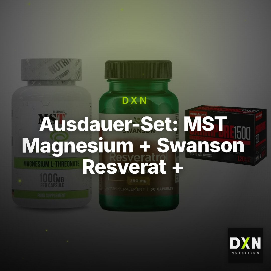 Ausdauer-Set: MST Magnesium + Swanson Resverat + Body Attack – Clean Showcase Plus