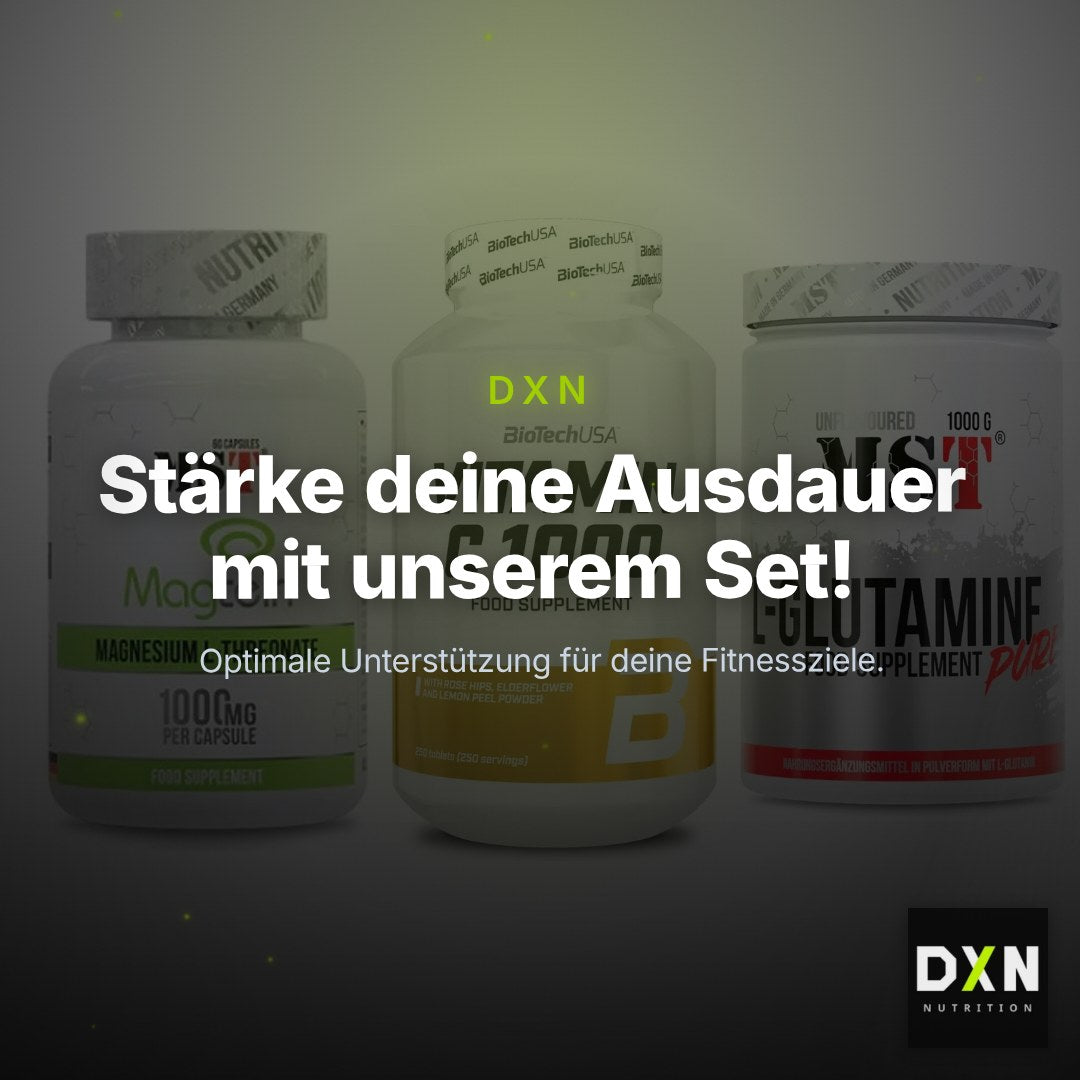 Ausdauer-Set: MST Magnesium + BioTech Vitamin + MST Glutamine – Clean Showcase Plus