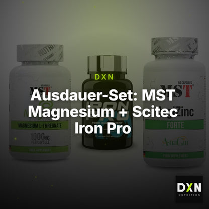 Ausdauer-Set: MST Magnesium + Scitec Iron Pro + MST ArgiZinc – Clean Showcase Plus