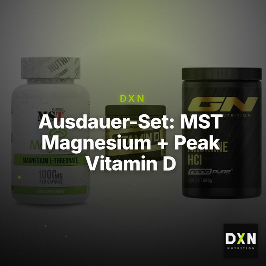 Ausdauer-Set: MST Magnesium + Peak Vitamin D + GN Arginine HCL – Clean Showcase Plus