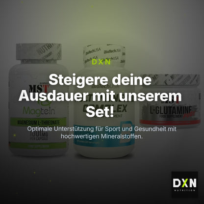Ausdauer-Set: MST Magnesium + BioTech Multi + MST Glutamine – Clean Showcase Plus