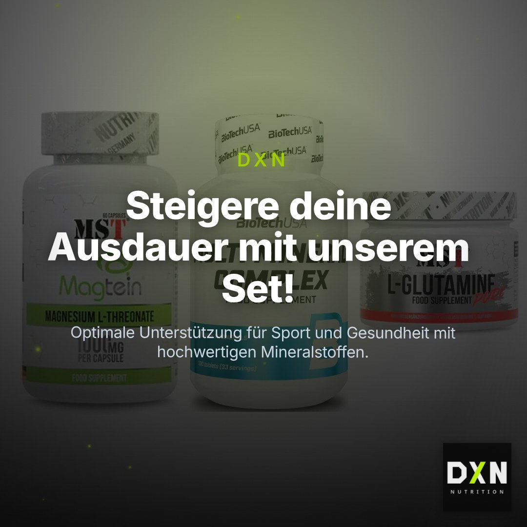 Ausdauer-Set: MST Magnesium + BioTech Multi + MST Glutamine – Clean Showcase Plus