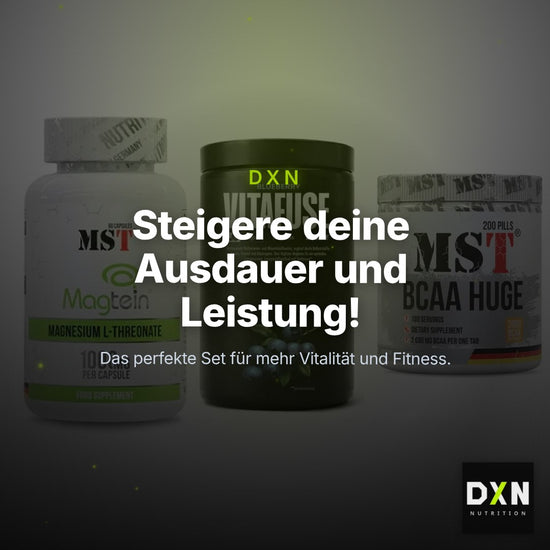 Ausdauer-Set: MST Magnesium + Big Zone Vitafus + MST BCAA Huge – Clean Showcase Plus
