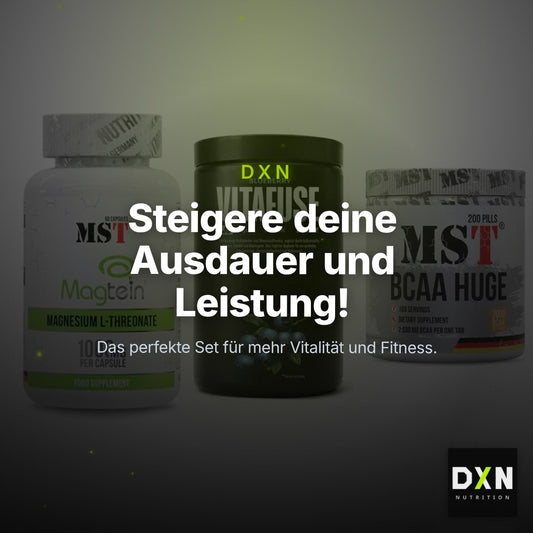 Ausdauer-Set: MST Magnesium + Big Zone Vitafus + MST BCAA Huge – Clean Showcase Plus