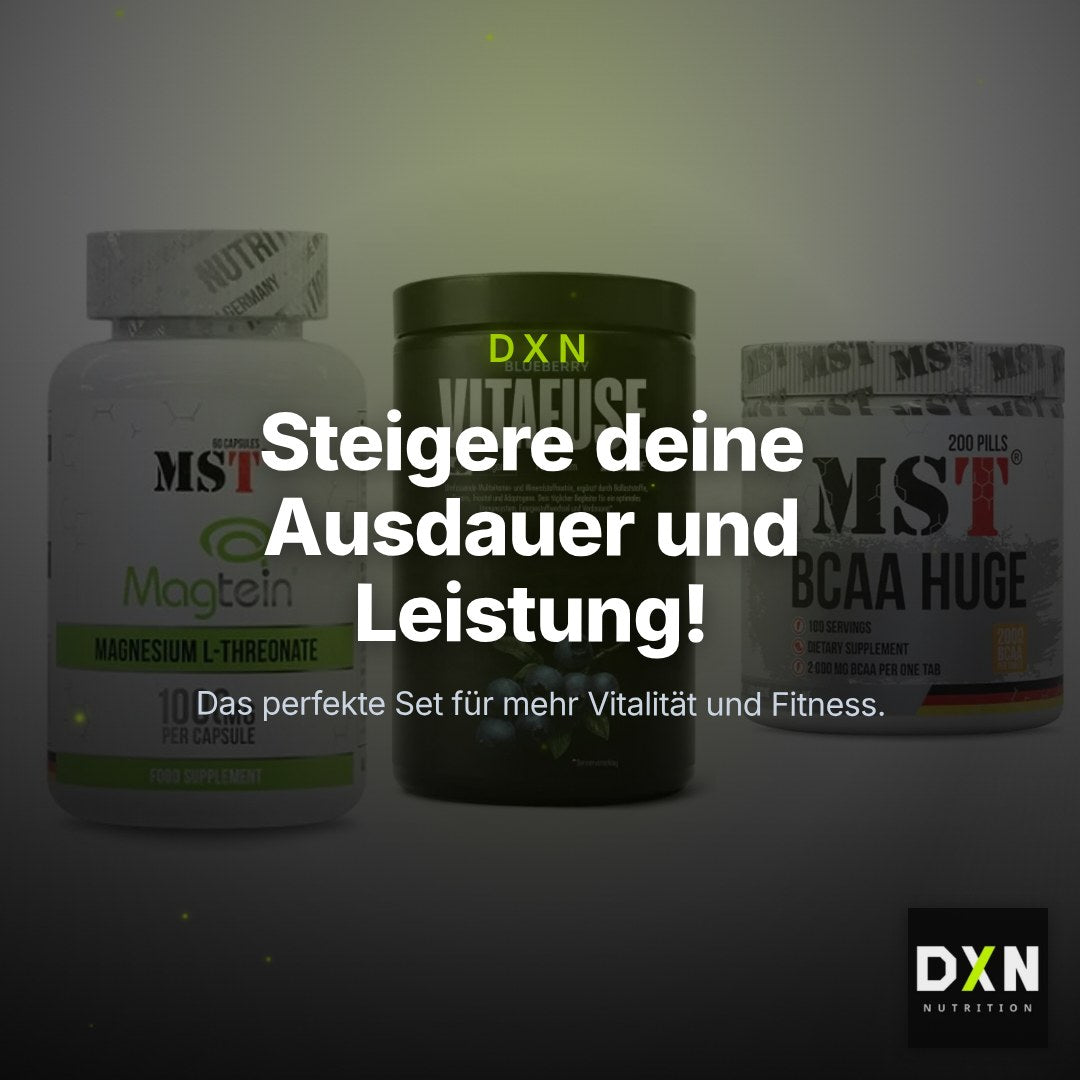 Ausdauer-Set: MST Magnesium + Big Zone Vitafus + MST BCAA Huge – Clean Showcase Plus