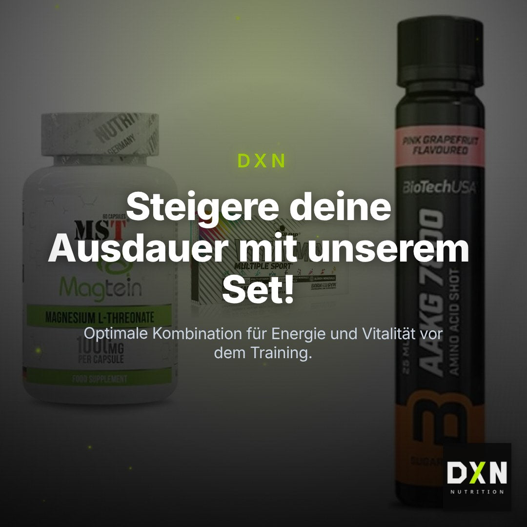 Ausdauer-Set: MST Magnesium + Olimp Vita-Min + BioTech AAKG – Clean Showcase Plus