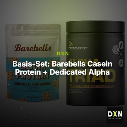 Basis-Set: Barebells Casein Protein + Dedicated Alpha Triad 180 Tabl. – Clean Showcase Plus
