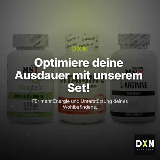 Ausdauer-Set: MST Magnesium + BioTech Vitamin + MST L-Arginine – Clean Showcase Plus