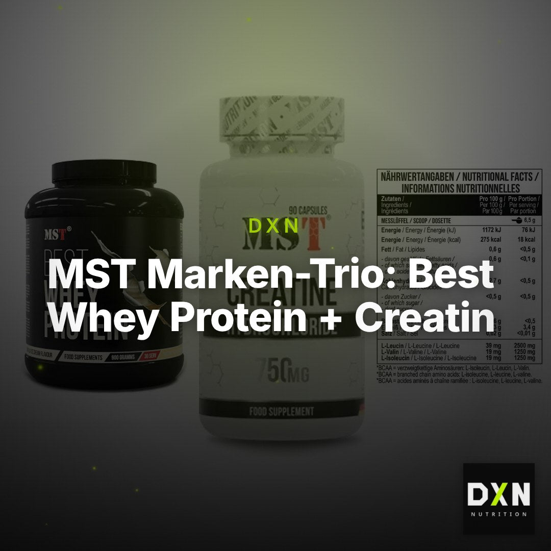 MST Marken-Trio: Best Whey Protein + Creatin HCL + BCAA Zero – Clean Showcase Plus