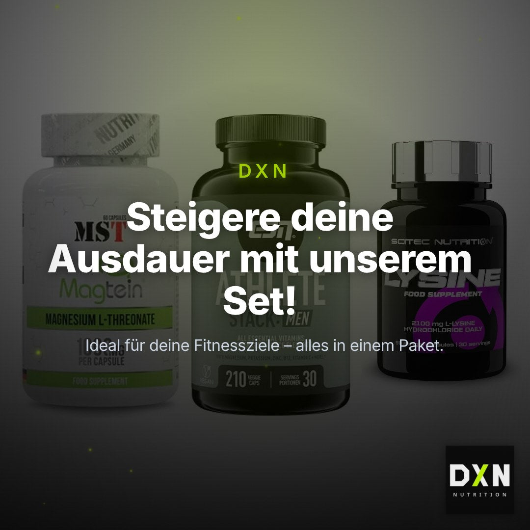 Ausdauer-Set: MST Magnesium + ESN Athlete + Scitec Lysine – Clean Showcase Plus