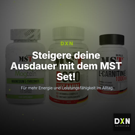 Ausdauer-Set: MST Magnesium + MST B300 B-Compl + MST L-Carnitine – Clean Showcase Plus