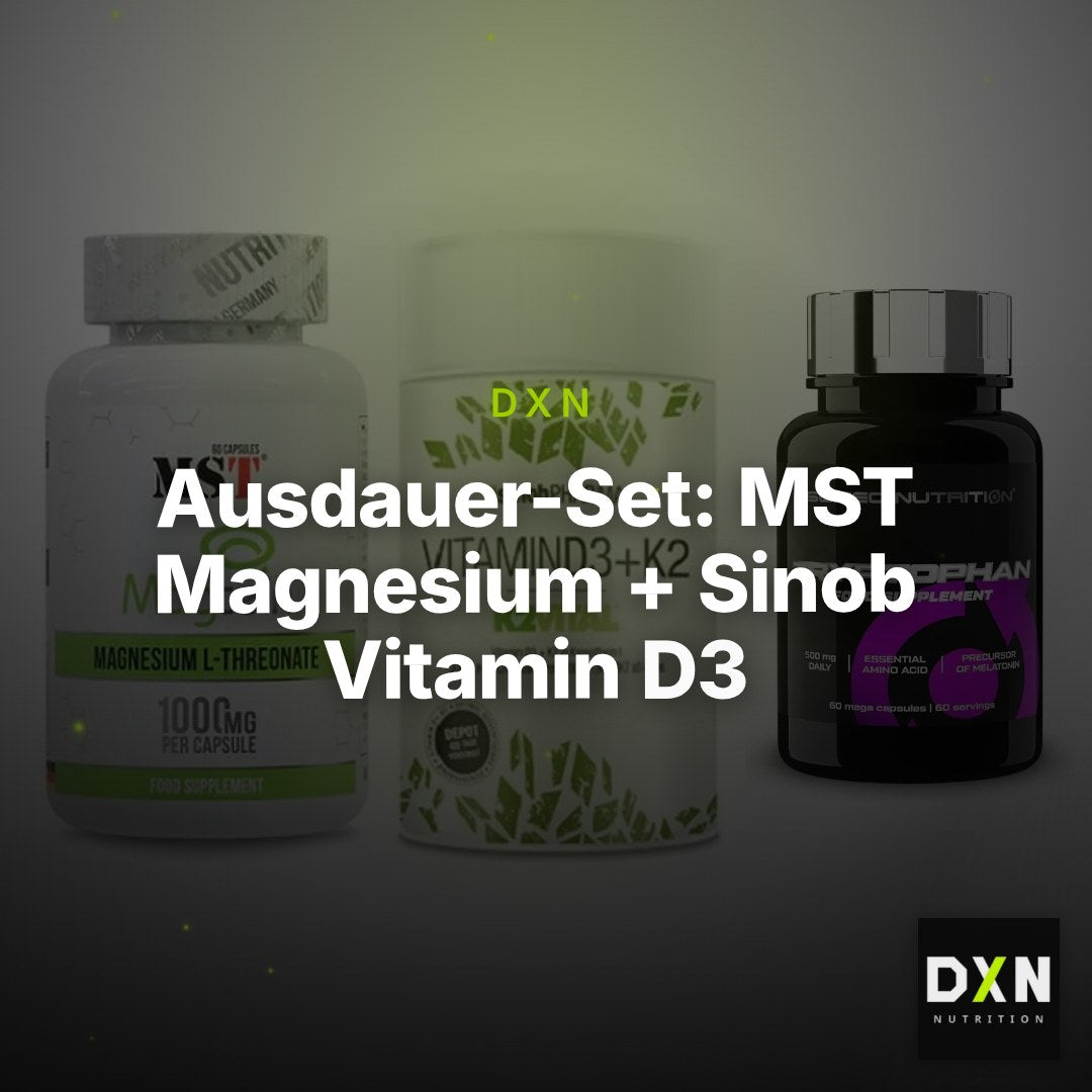 Ausdauer-Set: MST Magnesium + Sinob Vitamin D3 + Scitec Tryptopha – Clean Showcase Plus