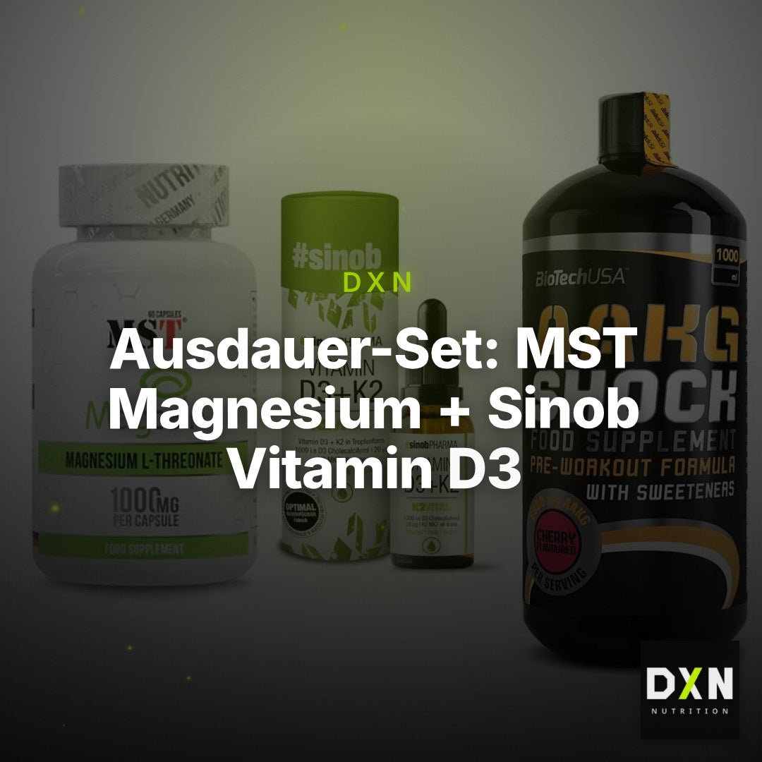 Ausdauer-Set: MST Magnesium + Sinob Vitamin D3 + BioTech AAKG – Clean Showcase Plus
