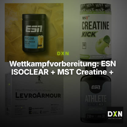 Wettkampfvorbereitung: ESN ISOCLEAR + MST Creatine + 2 weitere – Clean Showcase Plus