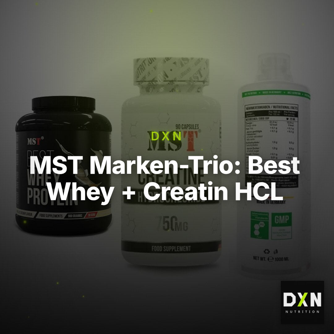 MST Marken-Trio: Best Whey + Creatin HCL + L-Carnitine – Clean Showcase Plus