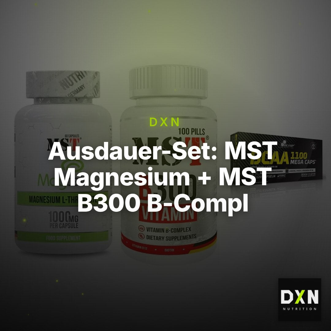 Ausdauer-Set: MST Magnesium + MST B300 B-Compl + Olimp BCAA Mega – Clean Showcase Plus