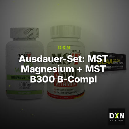 Ausdauer-Set: MST Magnesium + MST B300 B-Compl + Olimp BCAA Mega – Clean Showcase Plus