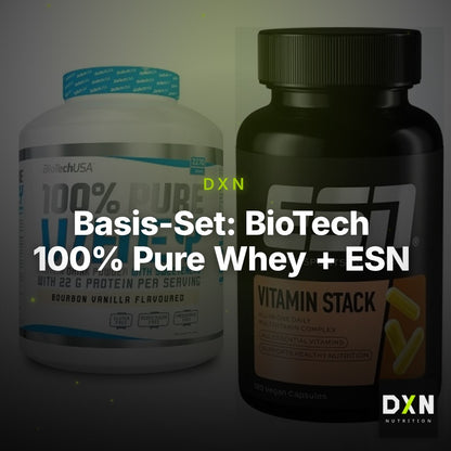 Basis-Set: BioTech 100% Pure Whey + ESN Vitamin Stack – Clean Showcase Plus