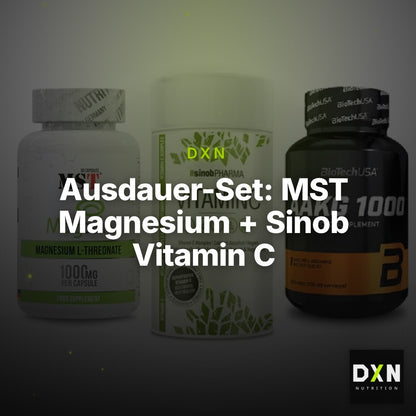 Ausdauer-Set: MST Magnesium + Sinob Vitamin C + BioTech AAKG – Clean Showcase Plus