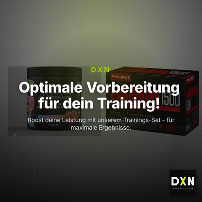 Trainings-Set: Applied Nutrition A.B.E + Body Attack L-Arginin 1500 – Clean Showcase Plus