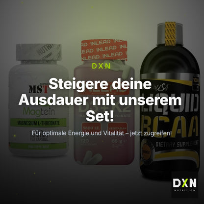 Ausdauer-Set: MST Magnesium + INLEAD Vitamin + BioTech Liquid – Clean Showcase Plus