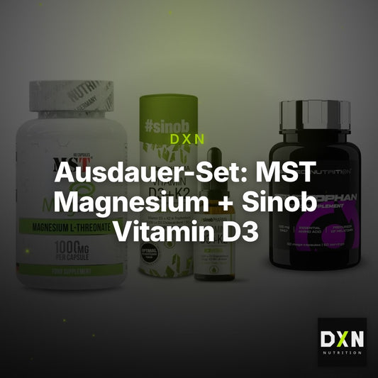 Ausdauer-Set: MST Magnesium + Sinob Vitamin D3 + Scitec Tryptopha – Clean Showcase Plus