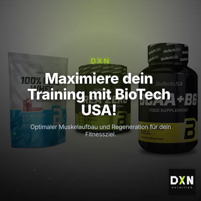 BioTech USA Marken-Trio: 100% Pure Whey + Crea Zero + BCAA+B6 100 Tabl – Clean Showcase Plus