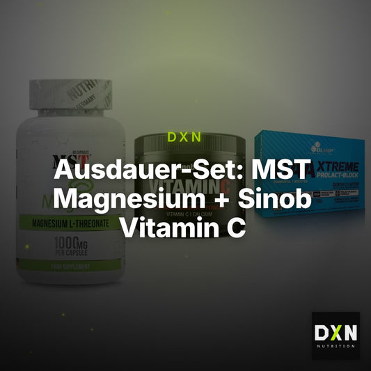 Ausdauer-Set: MST Magnesium + Sinob Vitamin C + Olimp DAA Xtreme – Clean Showcase Plus