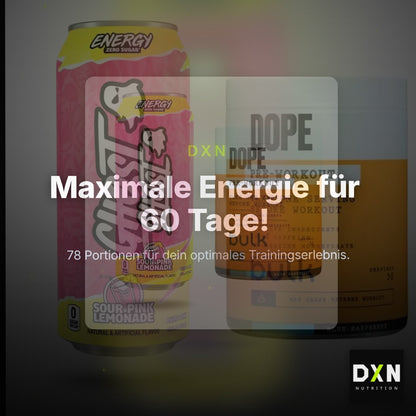 Booster-Trainingsvorrat: Ghost Energy – 60 Tage, 78 Portionen – Clean Showcase Plus