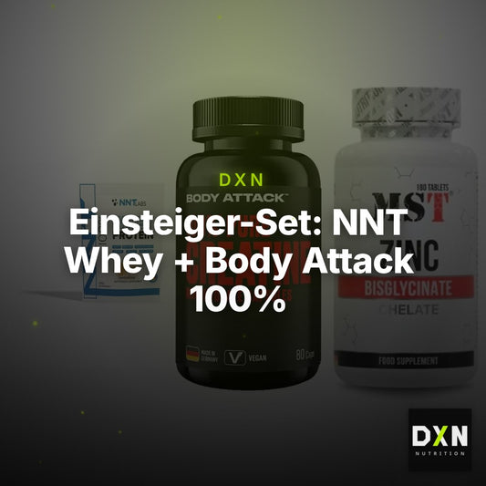 Einsteiger-Set: NNT Whey + Body Attack 100% + MST Zinc Chelate – Clean Showcase Plus