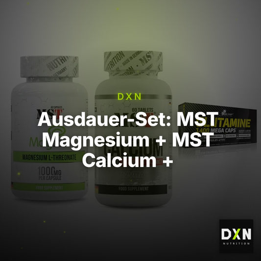 Ausdauer-Set: MST Magnesium + MST Calcium + Olimp L-Glutamin – Clean Showcase Plus