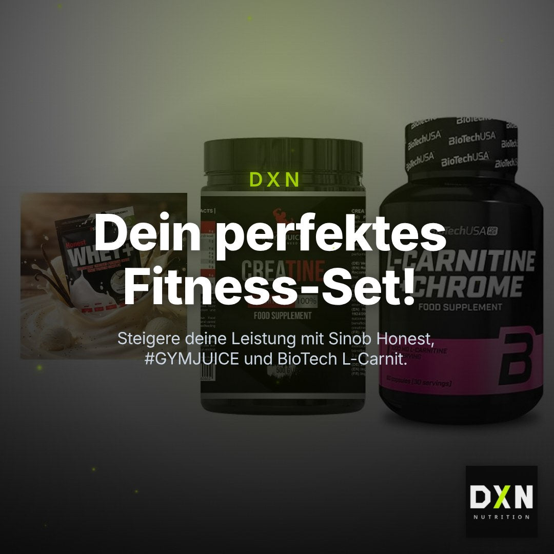 Einsteiger-Set: Sinob Honest + #GYMJUICE + BioTech L-Carnit – Clean Showcase Plus