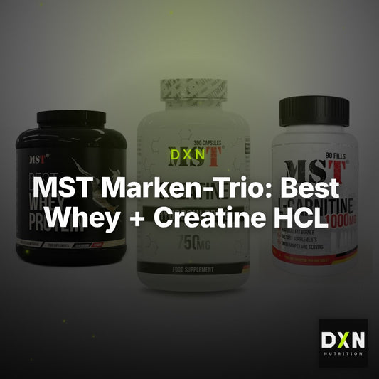 MST Marken-Trio: Best Whey + Creatine HCL + L-Carnitine – Clean Showcase Plus