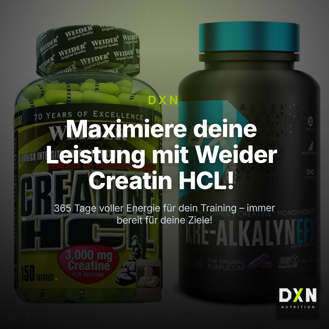 Creatin-Jahresvorrat: Weider Creatin HCL – 365 Tage, 420 Kapseln – Clean Showcase Plus