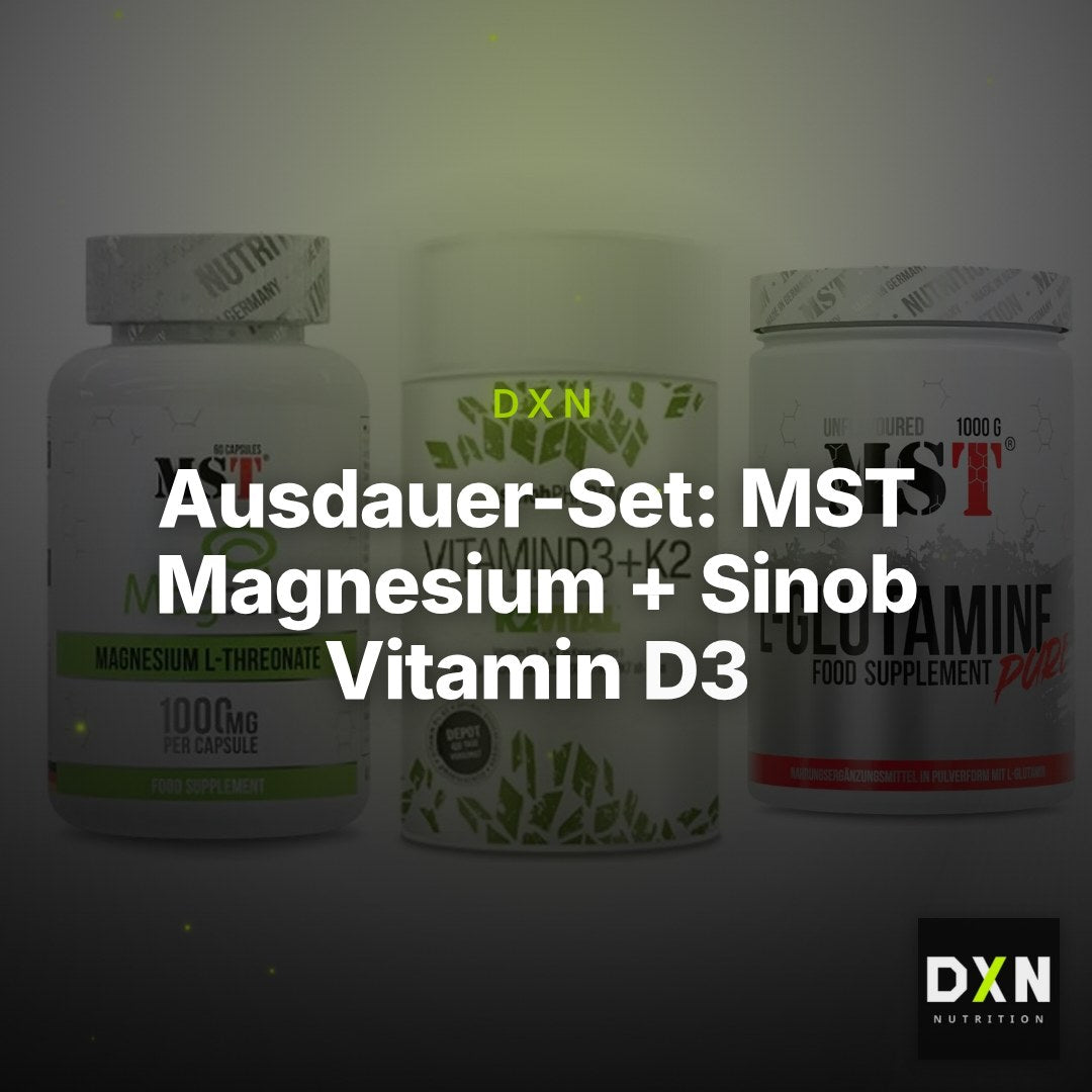 Ausdauer-Set: MST Magnesium + Sinob Vitamin D3 + MST Glutamine – Clean Showcase Plus