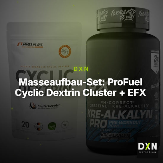 Masseaufbau-Set: ProFuel Cyclic Dextrin Cluster + EFX Kre-Alkalyn PRO – Clean Showcase Plus