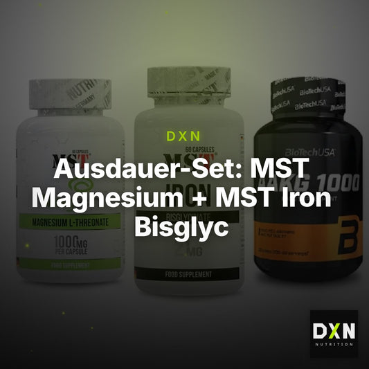 Ausdauer-Set: MST Magnesium + MST Iron Bisglyc + BioTech AAKG – Clean Showcase Plus