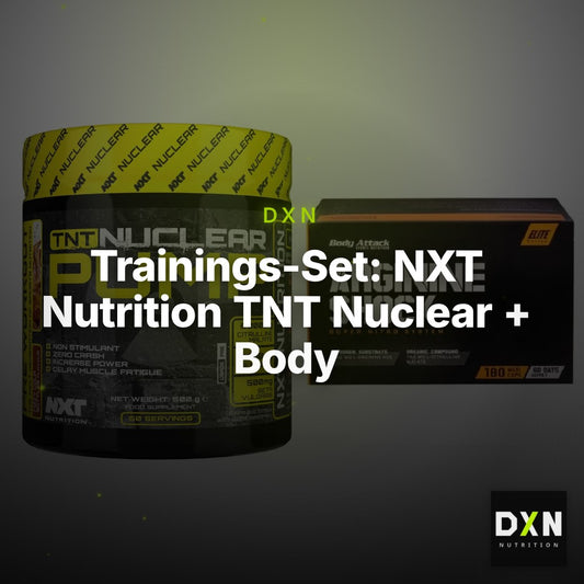 Trainings-Set: NXT Nutrition TNT Nuclear + Body Attack Arginine Shock – Clean Showcase Plus