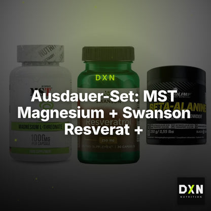 Ausdauer-Set: MST Magnesium + Swanson Resverat + Olimp Beta-Alani – Clean Showcase Plus
