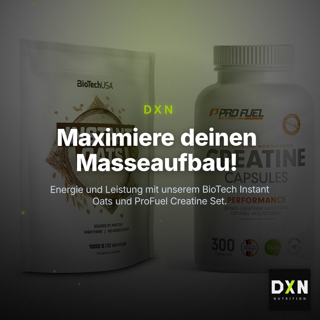 Masseaufbau-Set: BioTech Instant Oats + ProFuel Creatine Monohydrate – Clean Showcase Plus