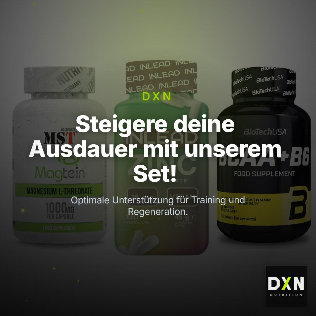 Ausdauer-Set: MST Magnesium + INLEAD Zink + BioTech BCAA+B6 – Clean Showcase Plus
