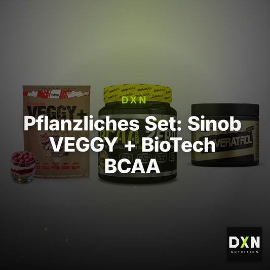 Pflanzliches Set: Sinob VEGGY + BioTech BCAA + Peak Resveratro – Clean Showcase Plus