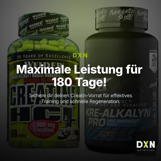 Creatin-Halbjahresvorrat: Weider Creatin HCL – 180 Tage, 210 Kapseln – Clean Showcase Plus