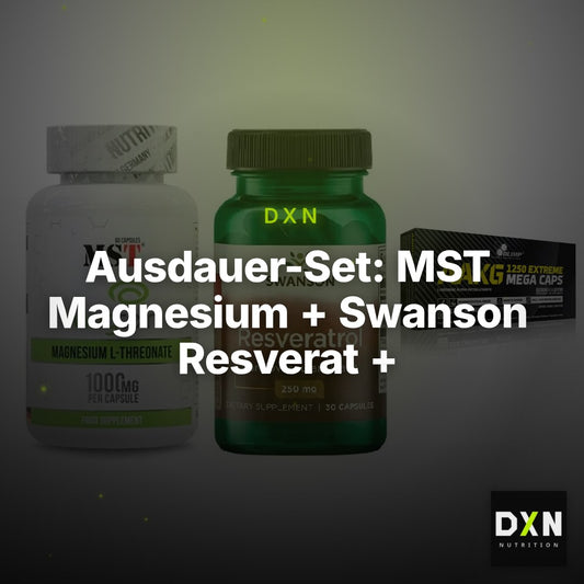 Ausdauer-Set: MST Magnesium + Swanson Resverat + Olimp AAKG – Clean Showcase Plus